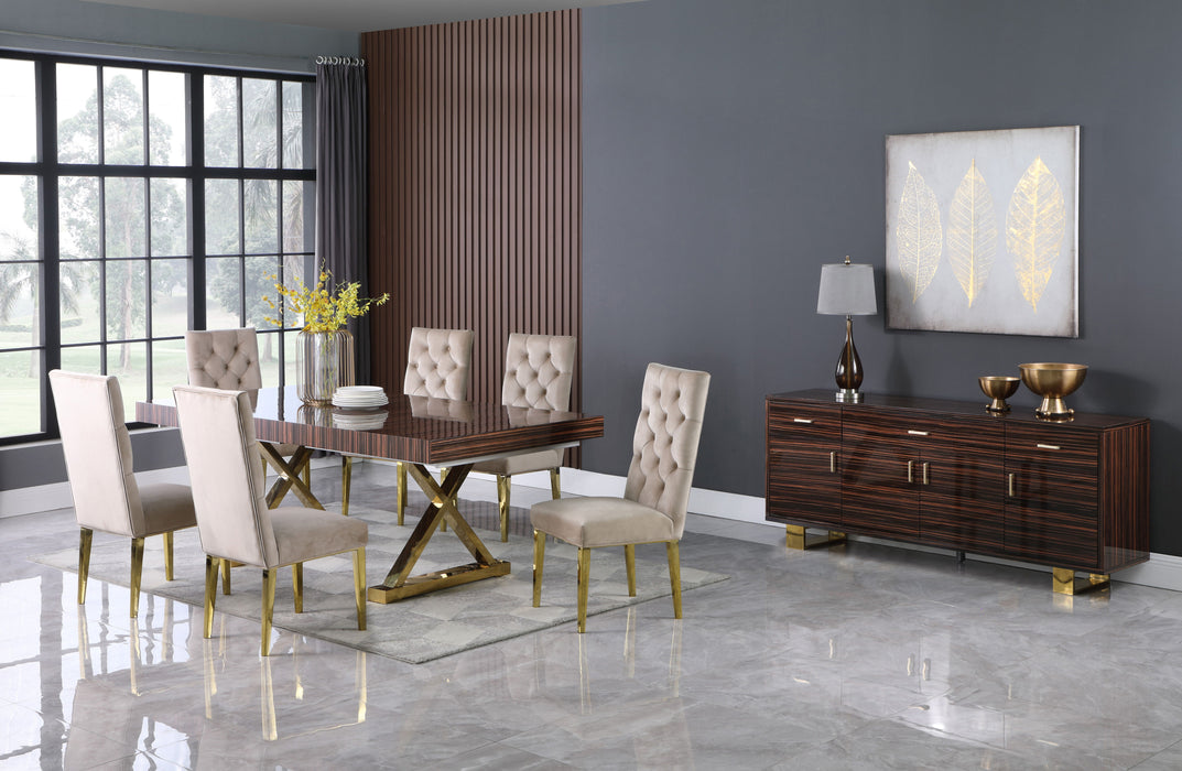 Excel - Extendable Dining Table with Gold Base