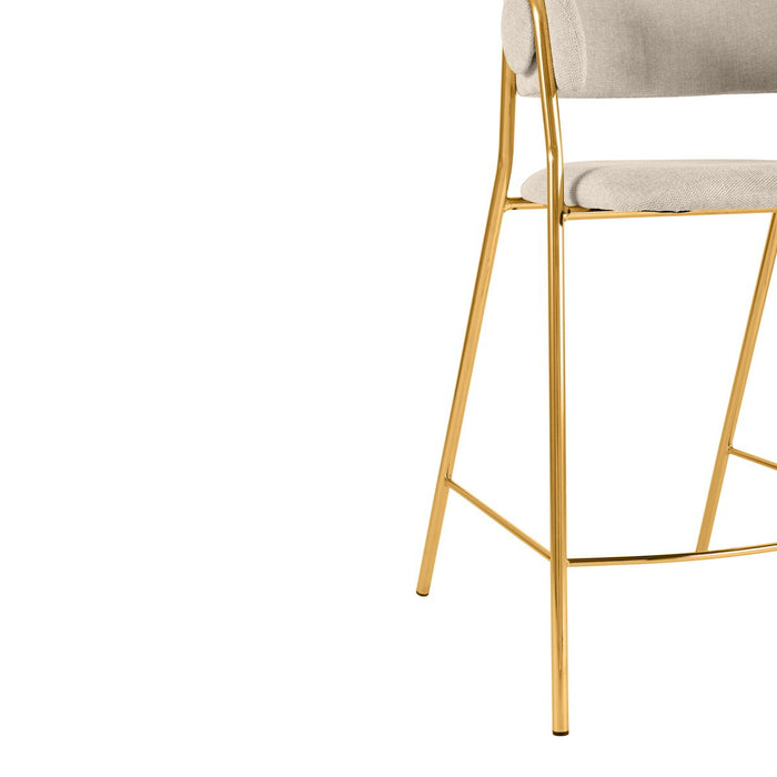 Lara - Counter Stool (Set of 2) - Golden / Cream