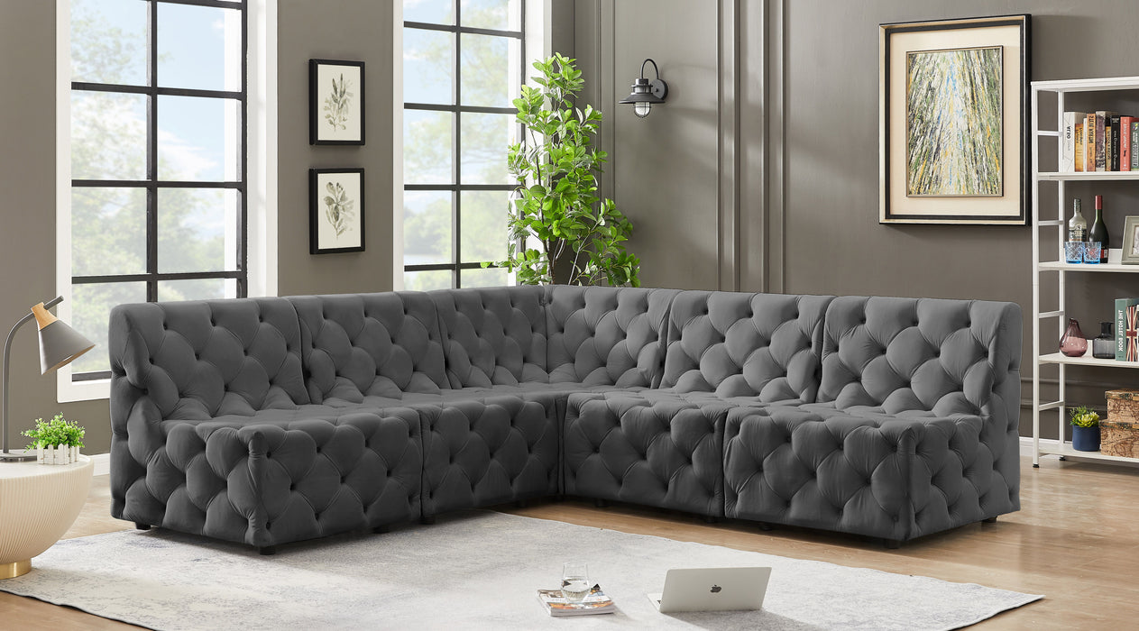 Tuft - Modular Sectional 5 Piece - Gray - Modern & Contemporary