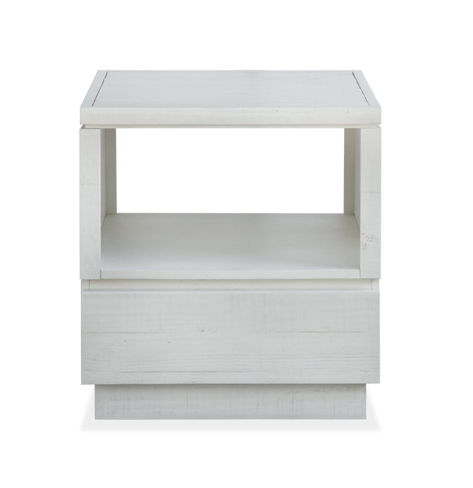 Claudette - Rectangular End Table - Alabaster