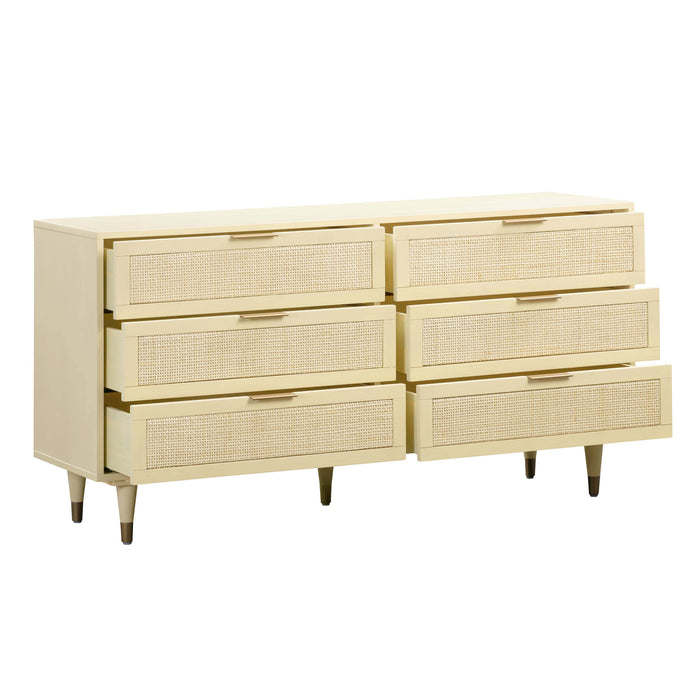 Sierra Buttermilk - 6 Drawer Dresser - Beige