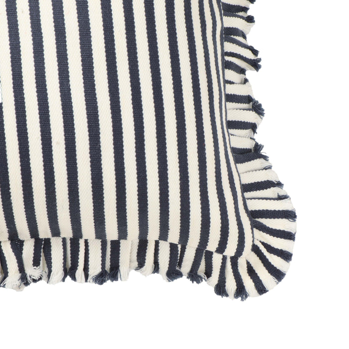 Alessia - Striped Ruffle 20" Square Accent Pillow