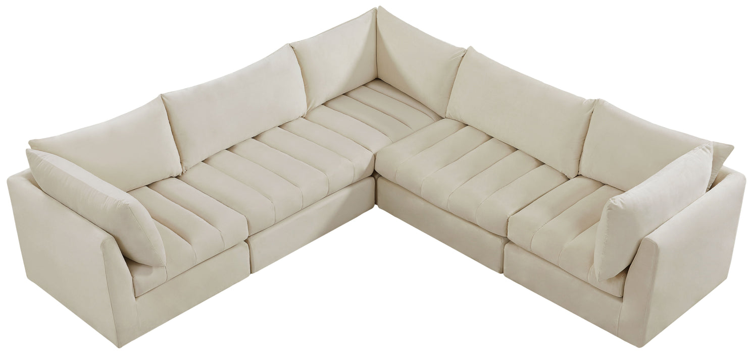 Jacob - Modular Sectional 5 Piece - Cream - Fabric