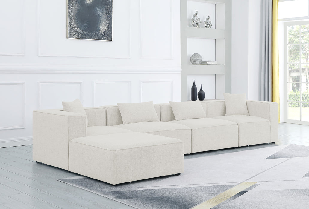 Cube - Modular Sectional 5 Piece - Cream - Fabric