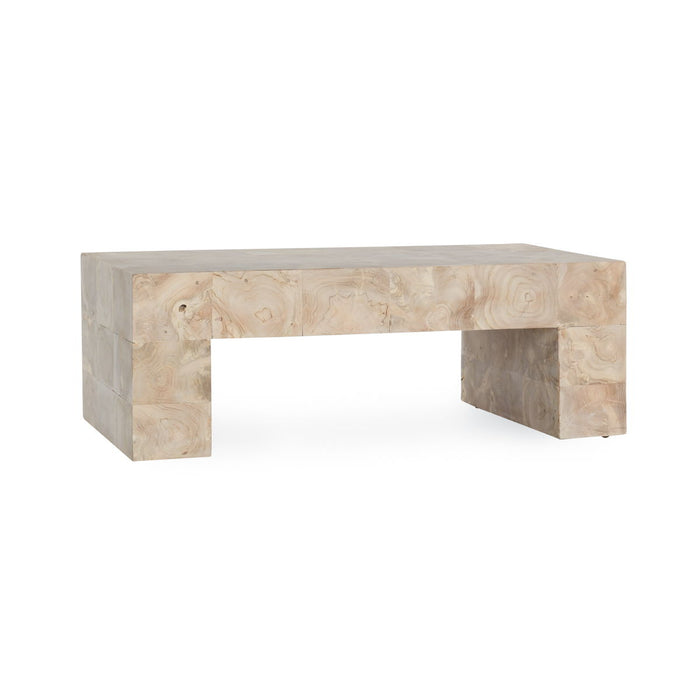 Anders - Teak Wood 51" Coffee Table - Cream Wash