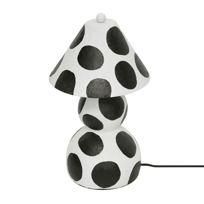 Lerici - Papier Mache Table Lamp - Black And White