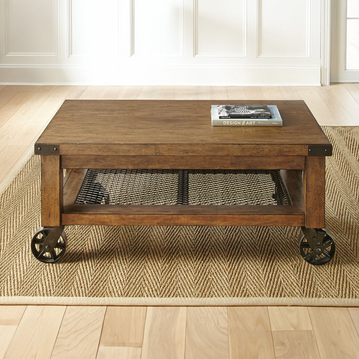 Hailee - Cocktail Table With Caster - Brown