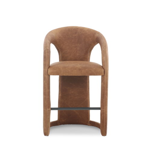 Archie - Distressed Leather Counter Stool