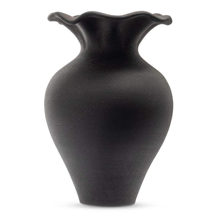 Ruffle - 12" Descorative Vessel - Black