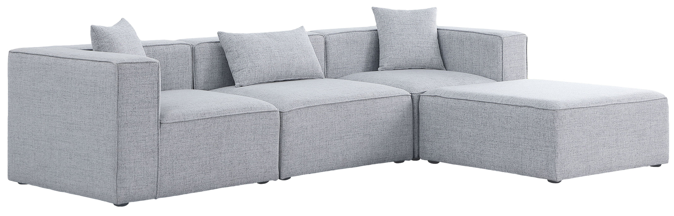 Cube - Modular Sectional 4 Piece - Gray - Fabric