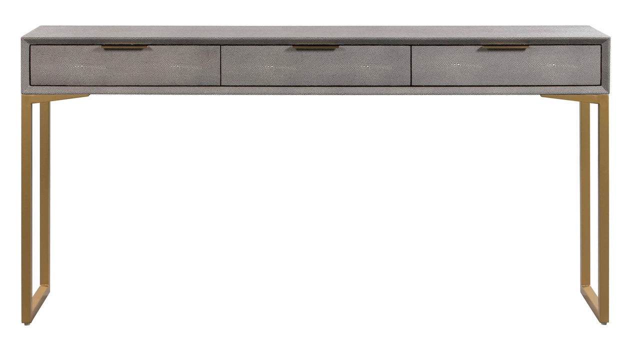 Pesce - Shagreen Console Table - Pearl Silver