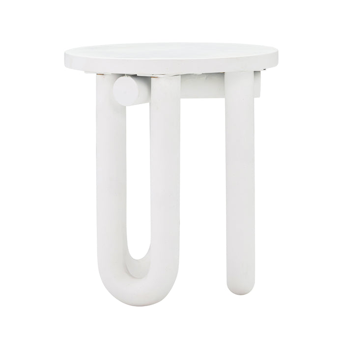 Tildy - Concrete Side Table - White