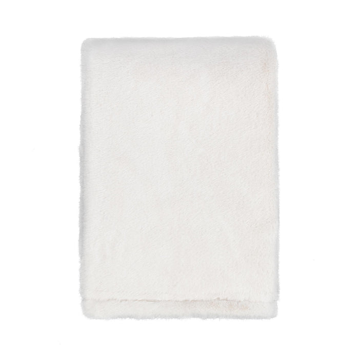 Throws - 50" x 70" TC Taiga Faux Fur Throw - Ivory