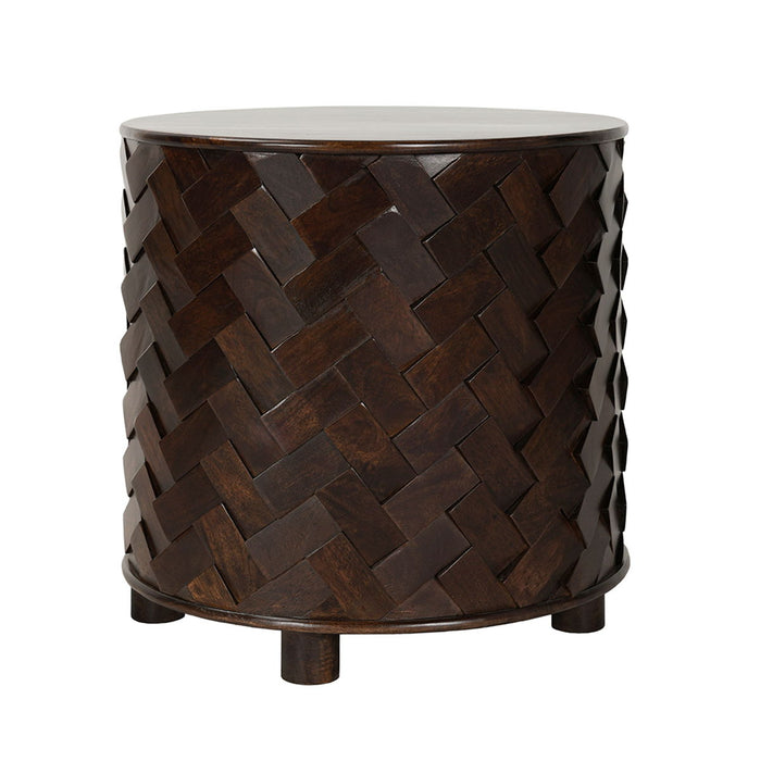 Shira - Mango Wood 24" Round End Table - Kona Brown