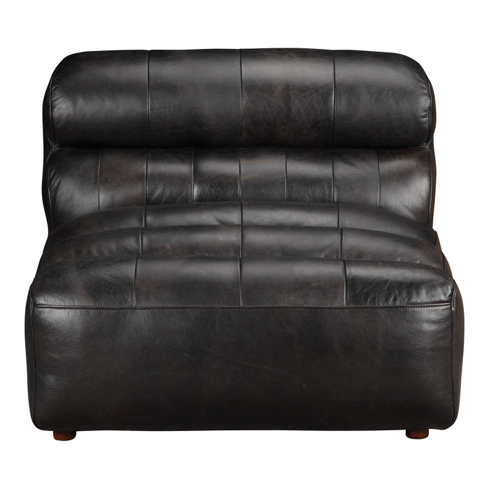 Ramsay - Leather Armless Chair - Antique Black