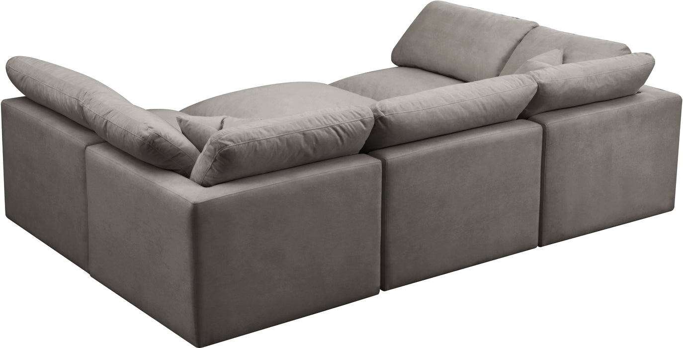 Plush - Velvet Standart Comfort Modular Sectional 6 Piece - Grey - Modern & Contemporary