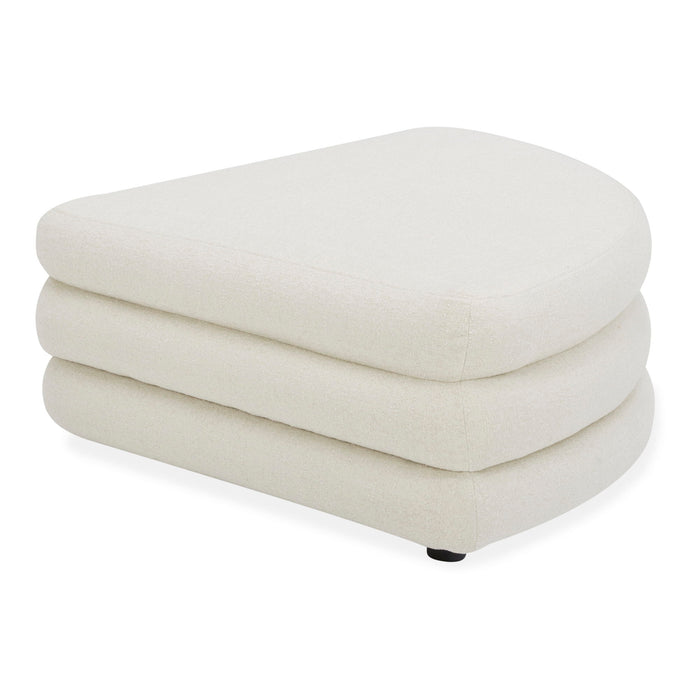 Lowtide - Curved Ottoman - White