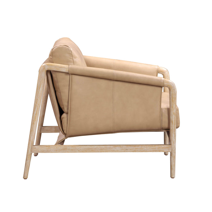 Chakka - Genuine Leather Accent Chair - Tan