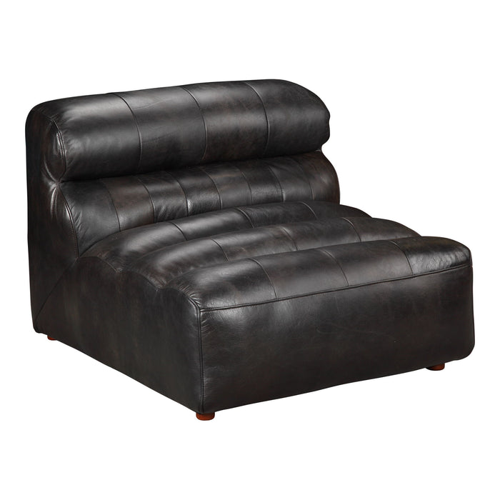 Ramsay - Leather Armless Chair - Antique Black