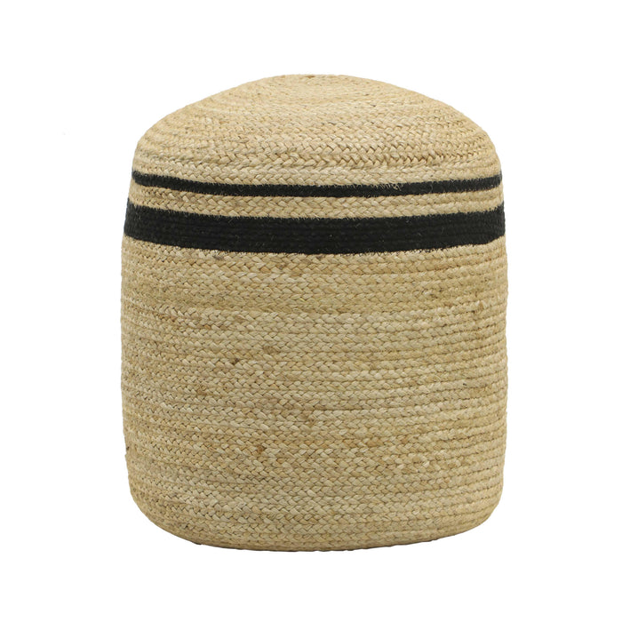 Emerge - Round Pouf - Black / Natural