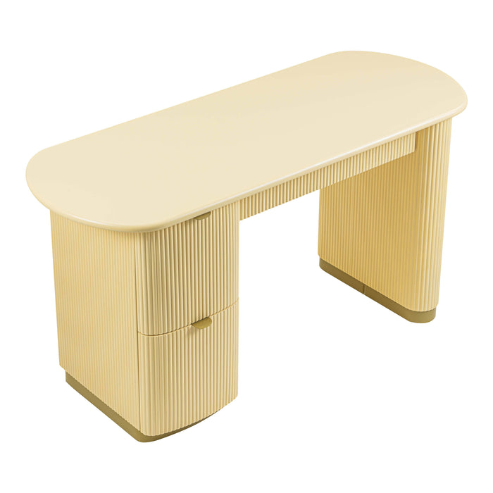 Francesca - 3-Drawer Desk - Yellow Peach