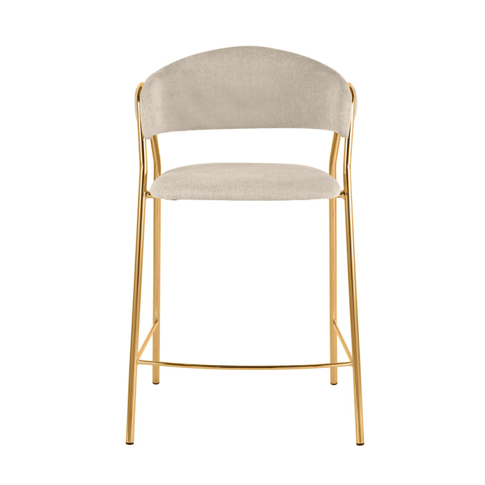 Lara - Counter Stool (Set of 2) - Golden / Cream