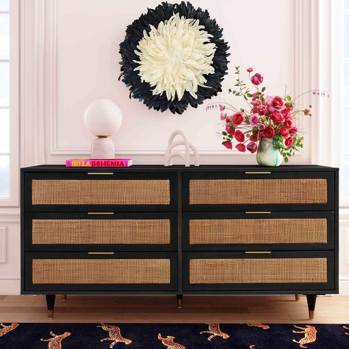 Sierra Noir - 6 Drawer Dresser - Black