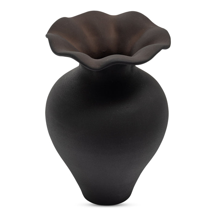 Ruffle - 12" Descorative Vessel - Black