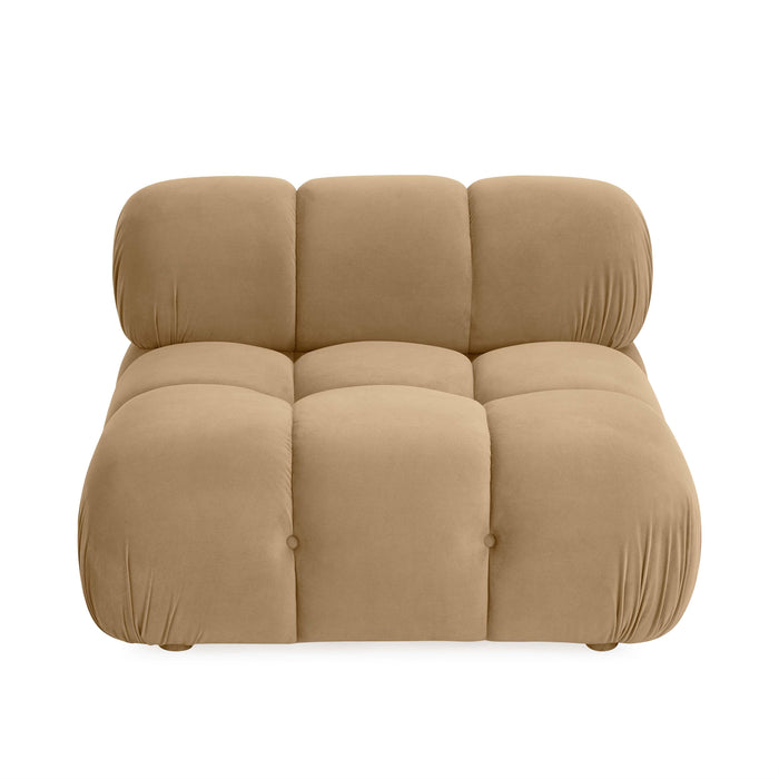 Calliope - Performance Velvet Modular Armless Chair - Cafe Au Lait