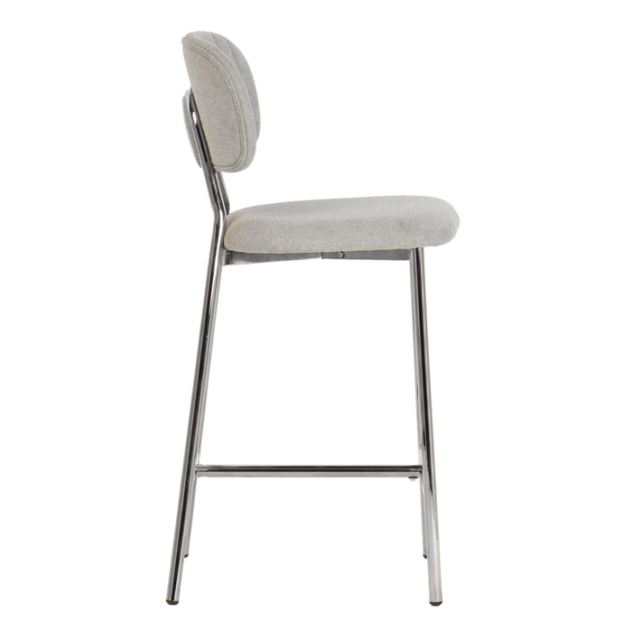 Ariana - Counter Stool With Silver Legs (Set of 2) - Grey