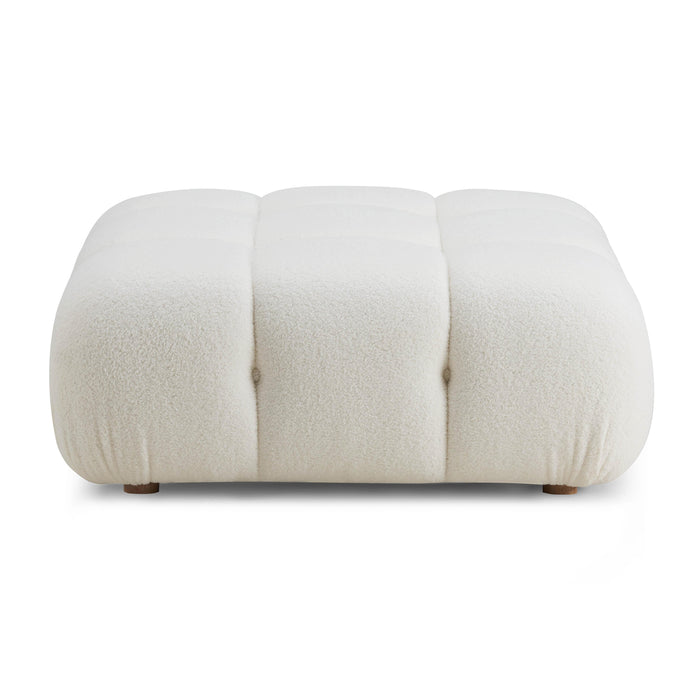 Calliope - Vegan Shearling Modular Ottoman - Cream