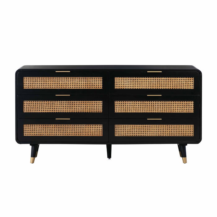 Christine - 6 Drawer Dresser - Black