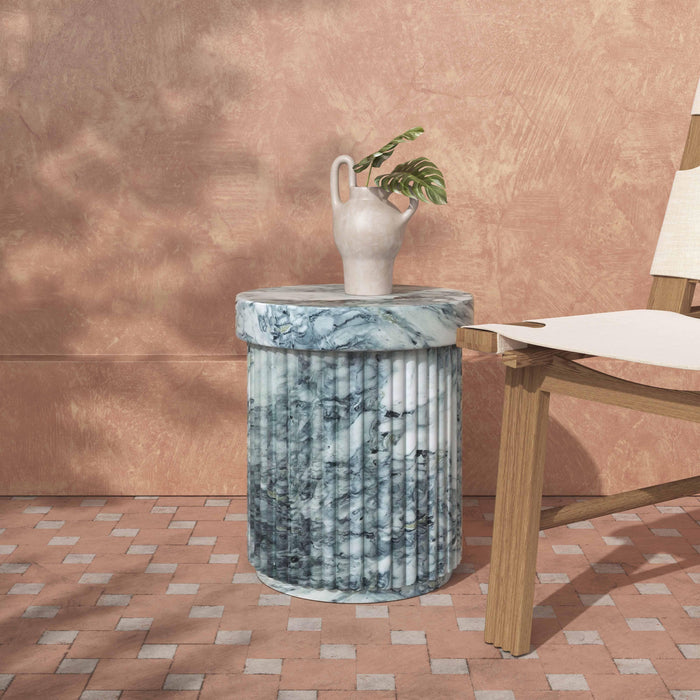 Serafina - Concrete Indoor / Outdoor Side Table - Marble Pattern