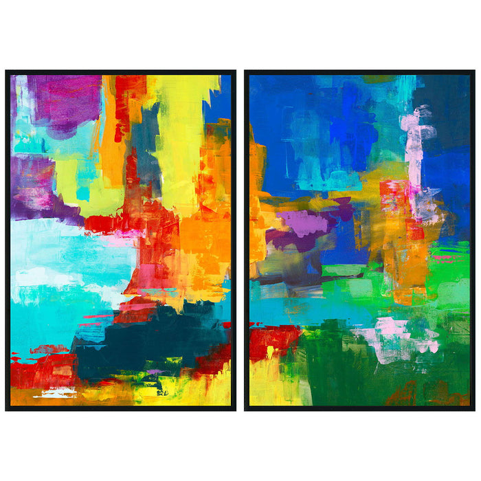 Seascape - Painting 60' x 40' By Buddy Whitlock (Set of 2) - Black