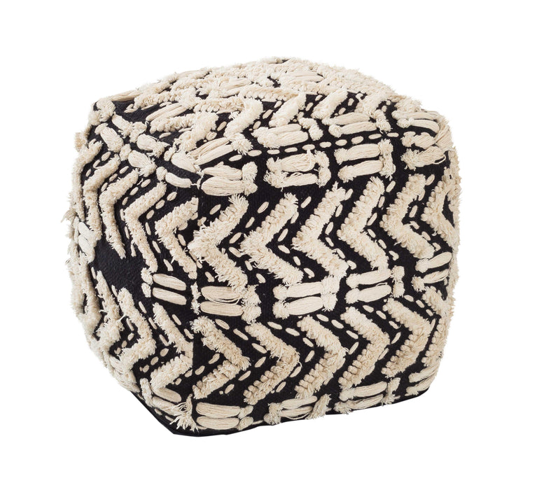 Mariel - Cotton Pouf - Black