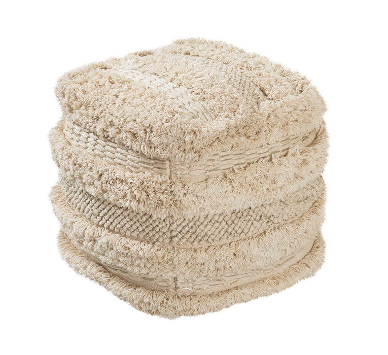 Yorba - Cotton Pouf - Beige