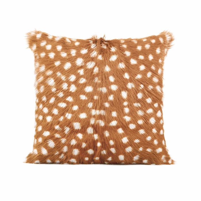 Amber - Genuine Goatskin Square Pillow - Brown