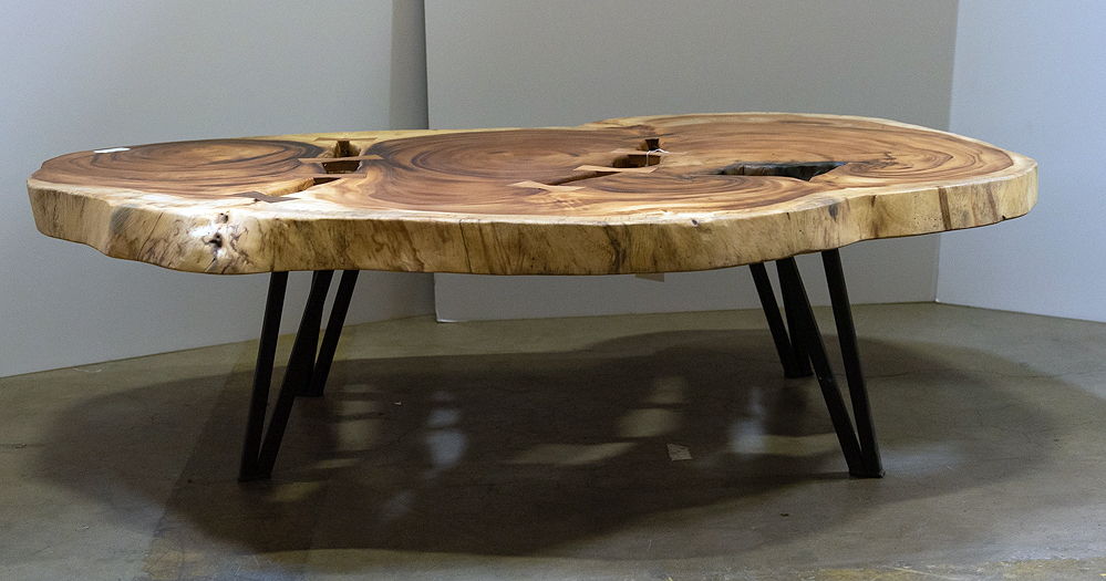 Live Edge - Coffee Table, Metal Base - Natural