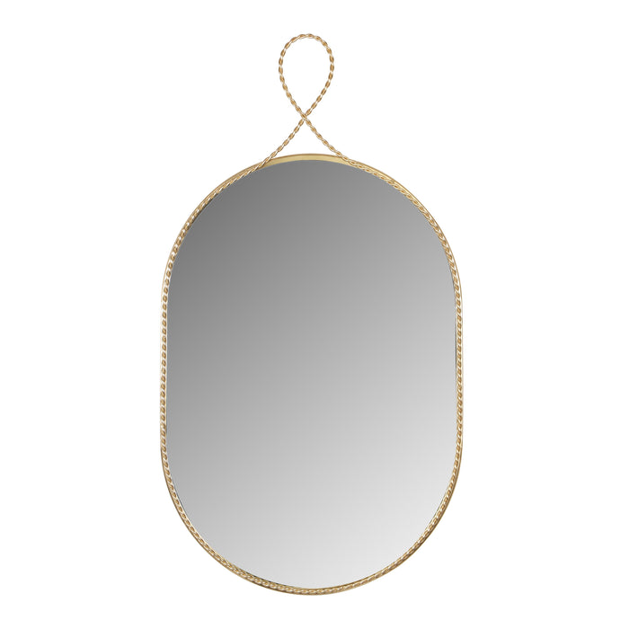 Ravina - Oval Wall Mirror - Braided Brass