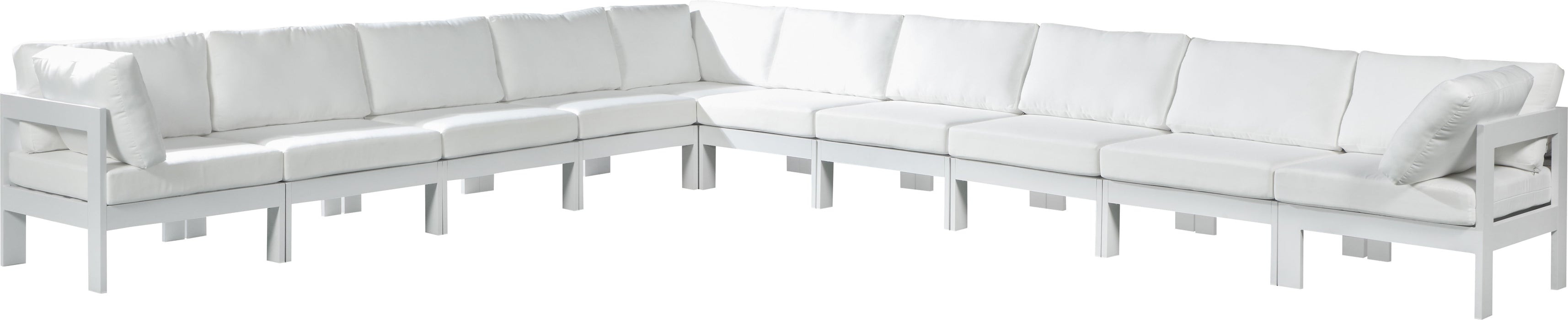 Nizuc - Outdoor Patio Modular Sectional 10 Piece - White - Modern & Contemporary