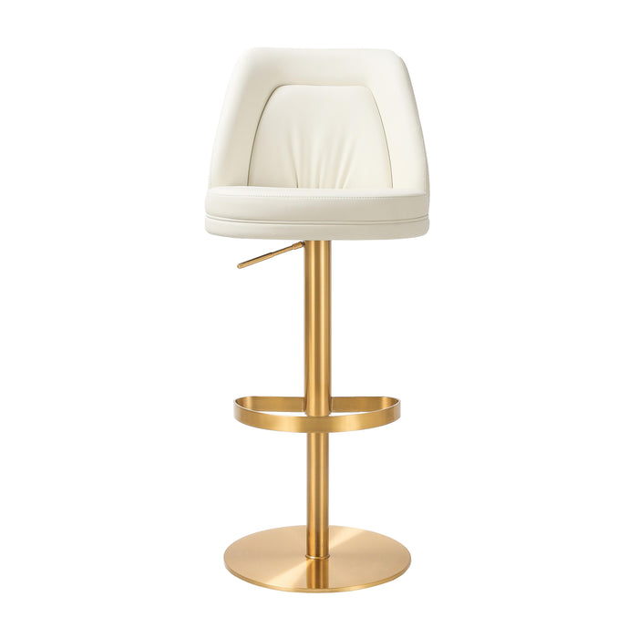 Maven - Adjustable Swivel Stool - Cream and Gold