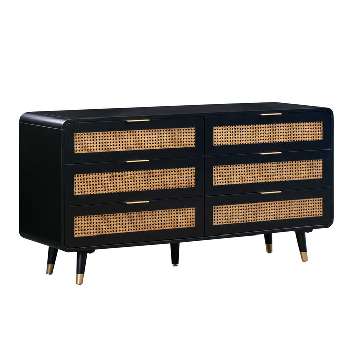 Christine - 6 Drawer Dresser - Black