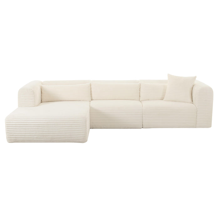 Tarra - Fluffy Oversized Corduroy Modular Sectional