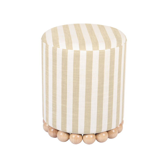 Dex - Striped Linen Ottoman