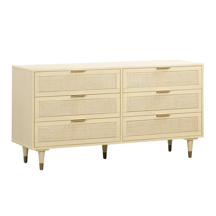 Sierra Buttermilk - 6 Drawer Dresser - Beige