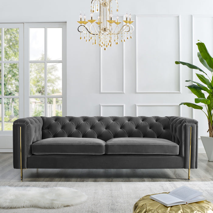 Charlene - Velvet Button Tufted Sofa