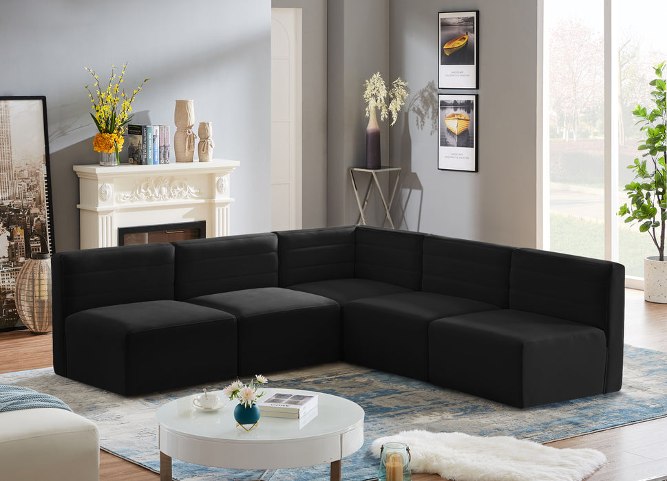 Quincy - Modular Sectional - Black - Fabric - Modern & Contemporary