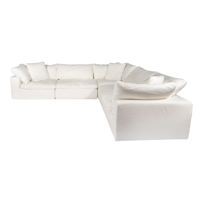 Clay - Classic L Modular Sectional Livesmart Fabric - Cream