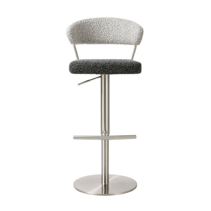 Cosmo - Boucle Adjustable Stool - Black And Gray