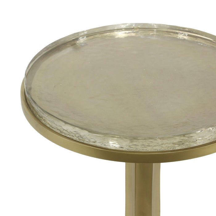 Gabrielle - Round Side Table - Antique Brass